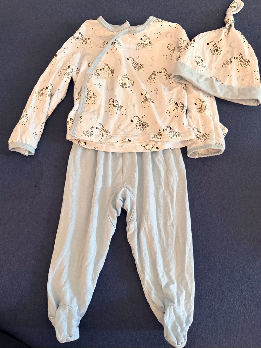 Magnetic Me Light Blue Zebra Print Pajama Set with Hat